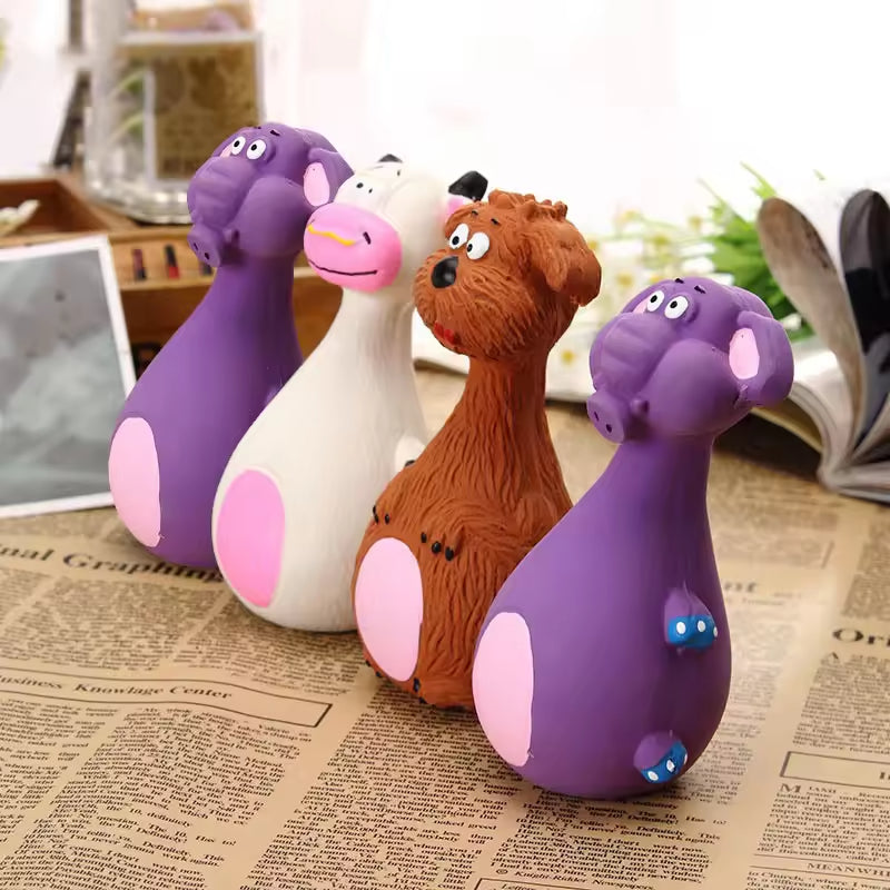 4pcs Cute Latex Dog Chew Toys With Sound Interactive Biting Toys Pets Gym From House