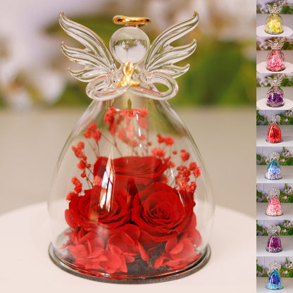 Eternal Flower Gift Box Angel Glass Cover Dried Rose Gift Box