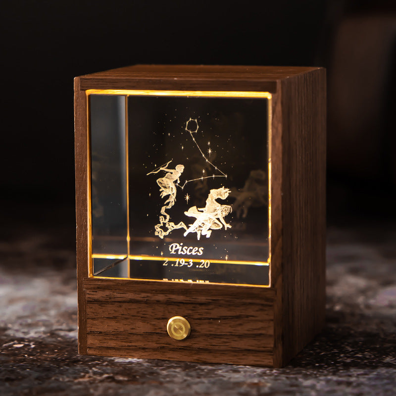 Crystal LED Table Lamp USB Power Decor Constellation Light Home Decor dealsniper-net Pisces