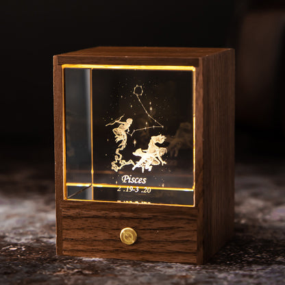 Crystal LED Table Lamp USB Power Decor Constellation Light Home Decor dealsniper-net Pisces