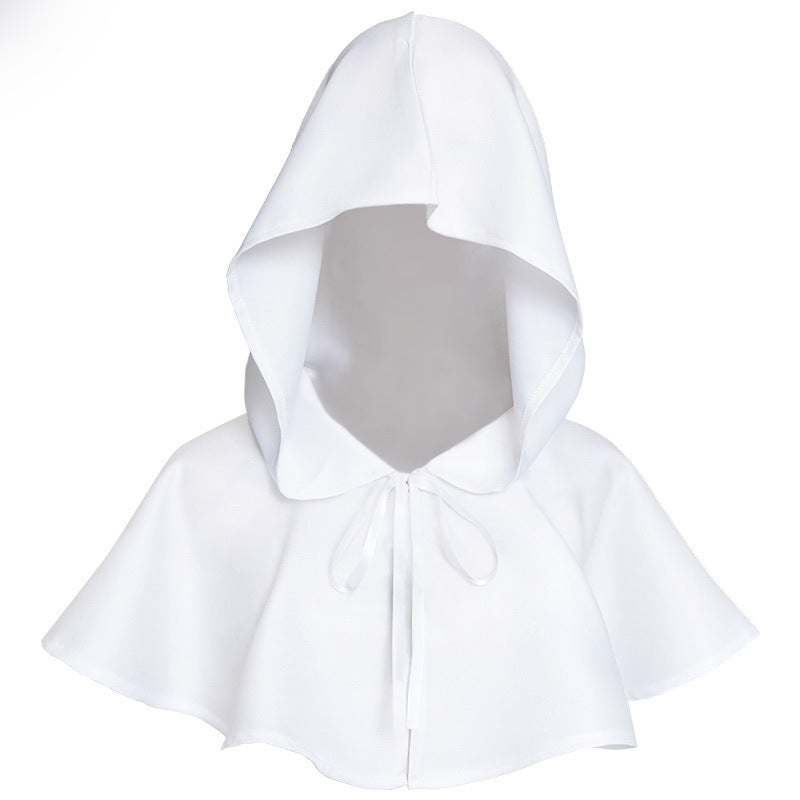 Halloween Cos Clothing Death Cloak With Hat Holidays DealSniper.net White One Size