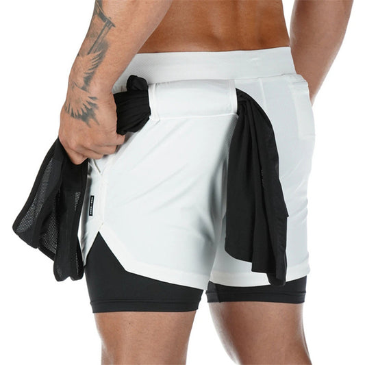 Summer Running Shorts Men 2 in 1 Sports Shorts Men dealsniper-net White 3XL