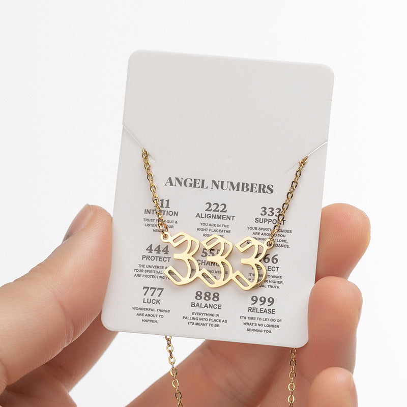 Women's New Angel Lucky Digital Pendant Necklace