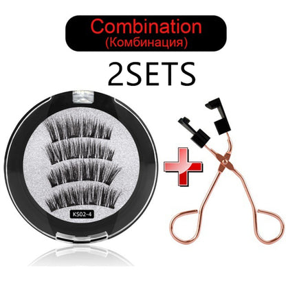 Quantum Magnetic False Eyelash Clip Set Eye Makeup Tool Beauty DealSniper.net 2Sets KS024 With Eyelash Curle