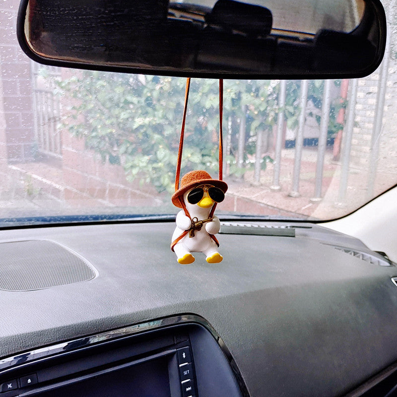 Pistol Cowboy Duck Car Rearview Mirror Pendant Decoration Vehicle Gym From House