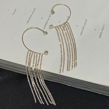 Fashionable And Simple Long Tassel Earrings Jewelry dealsniper-net Gold one pair