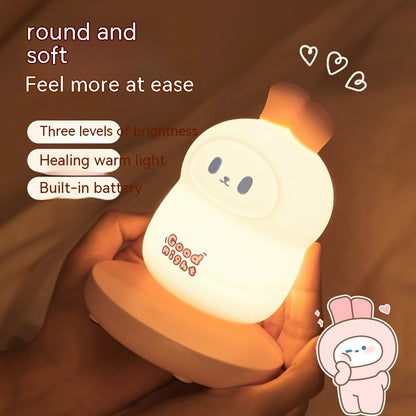 Rabbit Usb Silicone Night Lamp Charging Lamp Home Decor Gym From House
