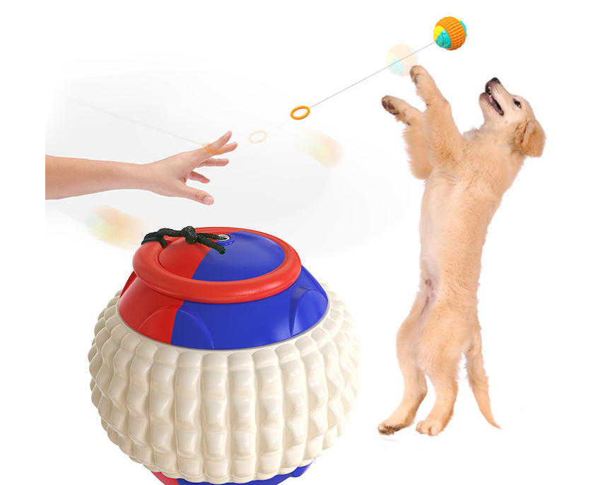 New Pet Draw Rope Hand Throwing Ball ABS Grinding Teeth Resistant Chew Dog Training Ball Pets dealsniper-net