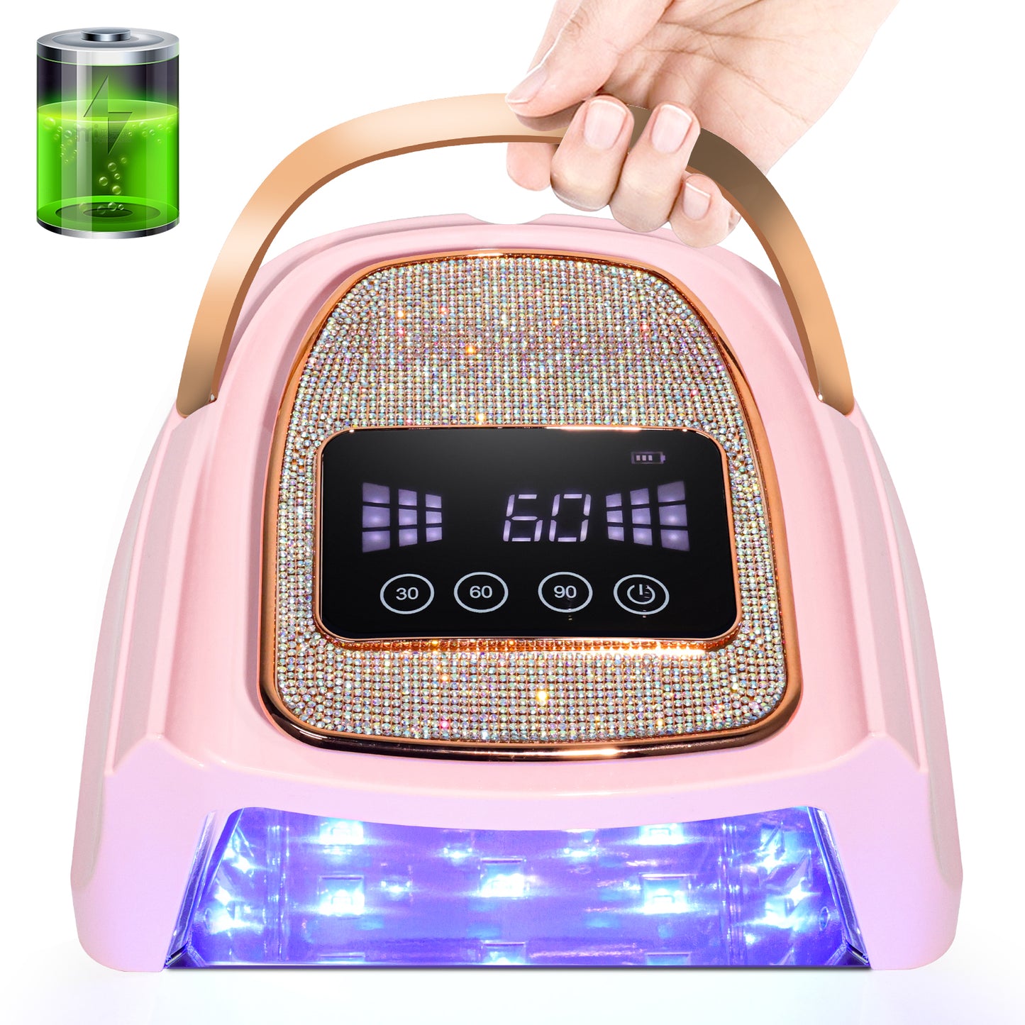 Rechargeable UV LED Nail Lamp Cordless Nail Lamp Beauty dealsniper-net Pink