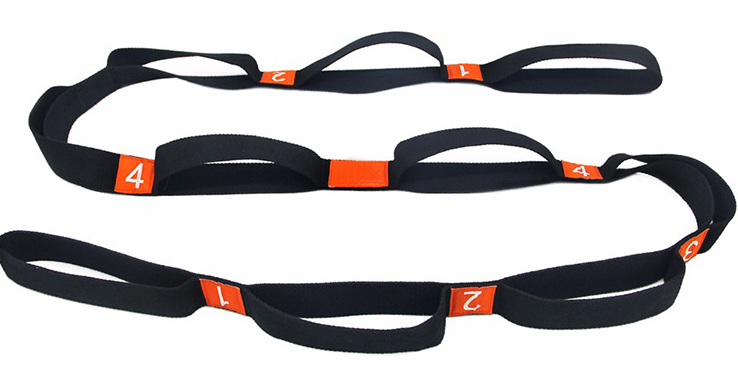 Yoga Stretch Strap Elasticity Yoga Strap with Multiple Grip Loops Outdoor dealsniper-net Black