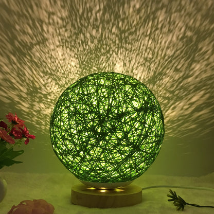 Creative Linen Table Lamp Novel and Unique LED Intelligent Home Decor Gym From House Green round Button 20cm