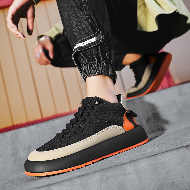 Trendy Color-blocked Sports Shoes Casual Lace Up Sneakers Men Gym From House
