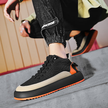 Trendy Color-blocked Sports Shoes Casual Lace Up Sneakers Men Gym From House