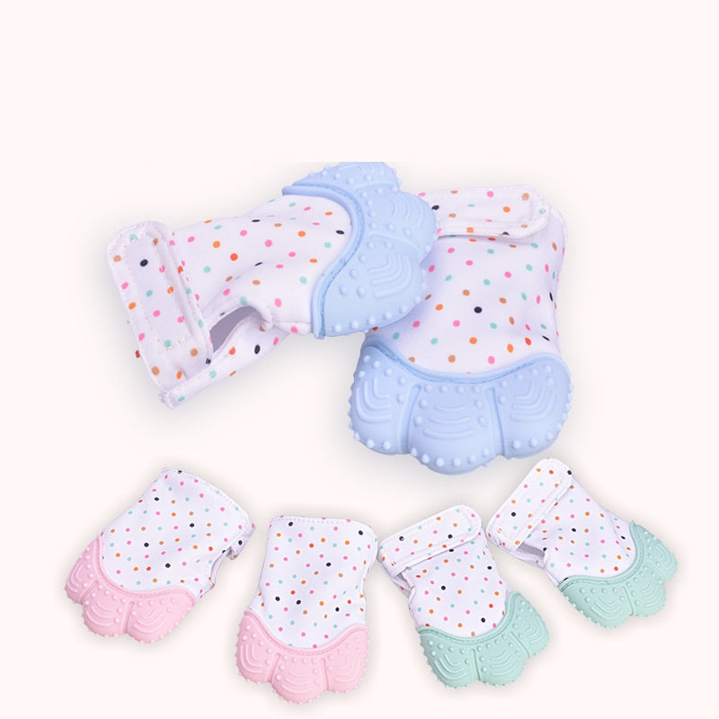 Baby teether baby anti-bite silicone molar gloves children's sound toys Kids DealSniper.net