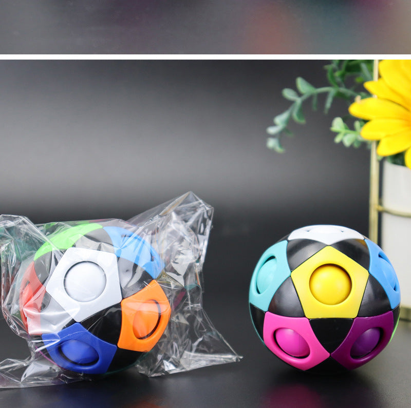 Decompression Soccer Rainbow Ball Magic Cube 12-hole Intellectual Toys Deals DealSniper.net