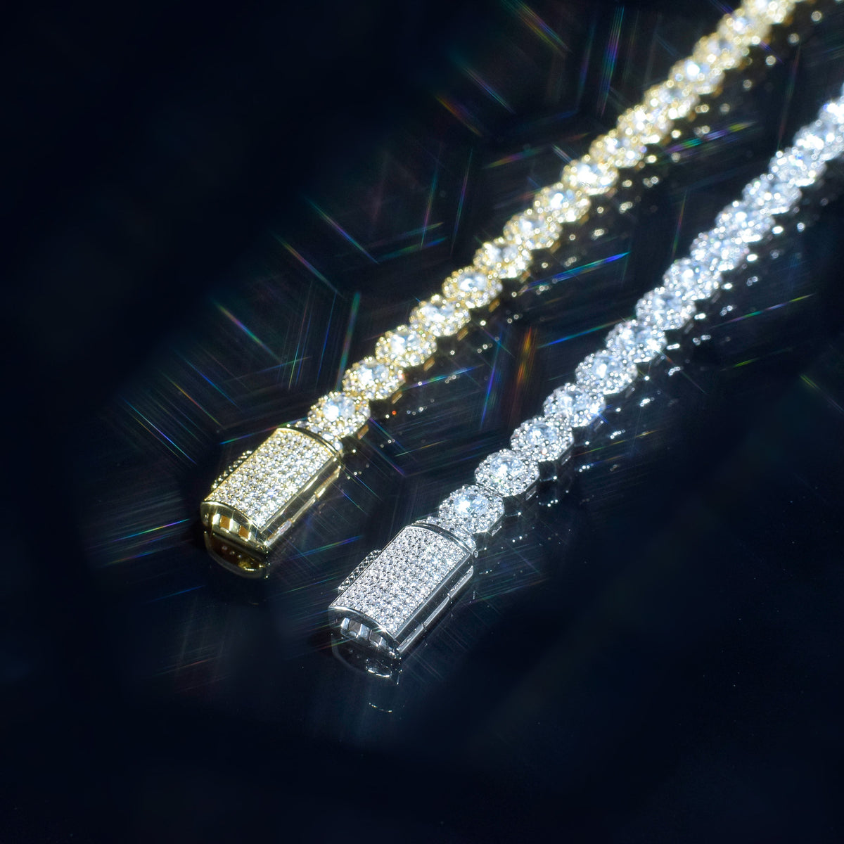 Cross-Border 6mm Ice-Clear Zircon Tennis Chain Men's Hip-Hop Jewelry Gym From House