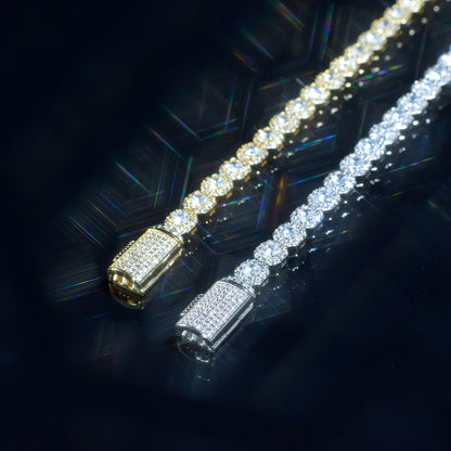 Cross-Border 6mm Ice-Clear Zircon Tennis Chain Men's Hip-Hop Jewelry Gym From House