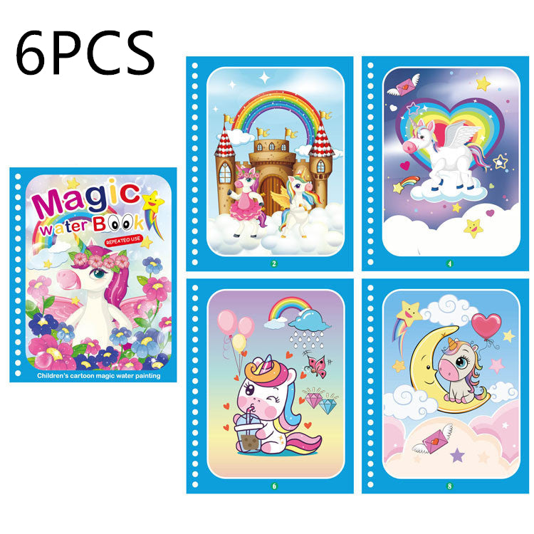 Children's Creative Magic Water Painting Book Kids dealsniper-net 6pcs Unicorn