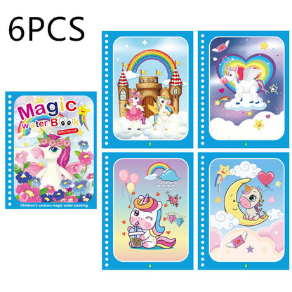 Children's Creative Magic Water Painting Book Kids dealsniper-net 6pcs Unicorn