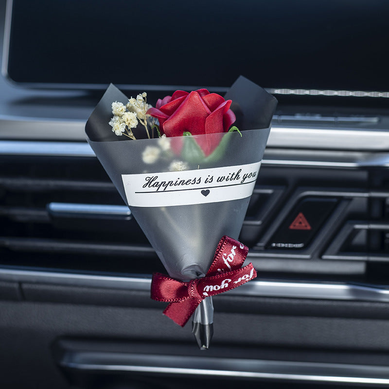 Dried Bouquet Car Aromatherapy Vent Vehicle dealsniper-net Fragrant Black Paper Red Rose