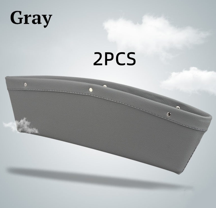 Car Organizer Box Caddy Catcher PU Leather Seat Gap Storage Bag Vehicle DealSniper.net Gray 2pc