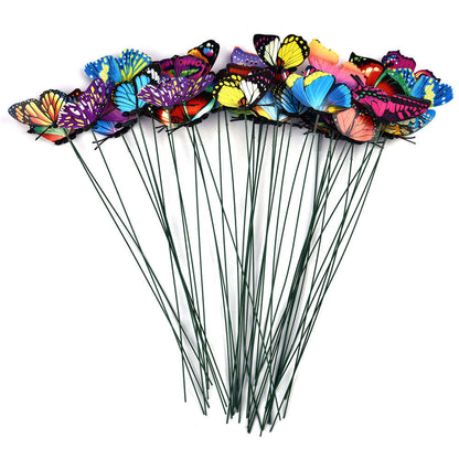 Simulation Stereo Butterfly Plastic dragonfly Plug Butterfly Garden Flower