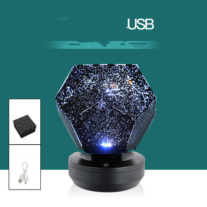 LED Starry Sky Projector Night Lights 3D Projection Night Lamp USB Charging Home Planetarium Kids Bedroom Decoration Room Lighting Home dealsniper-net 3 colors USB