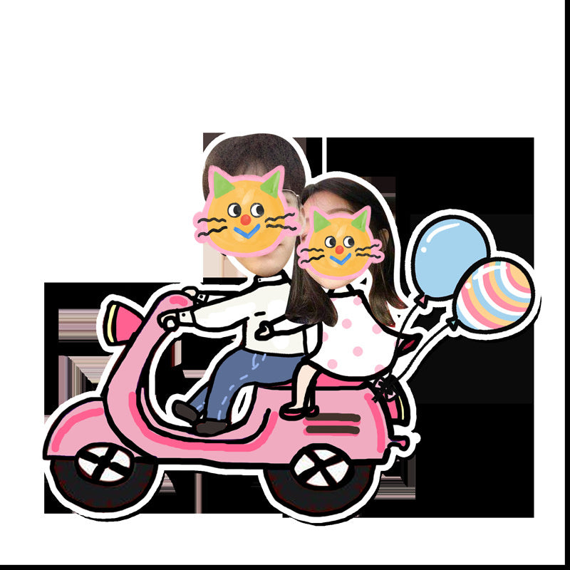 Acrylic Photo Cartoon Key Button Pendant Ornaments Gadgets DealSniper.net Love Little Motorcycle