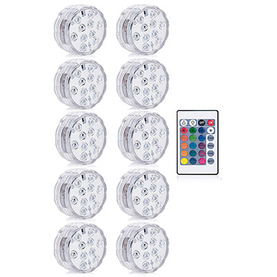 3 LEDs Underwater Light 16 Colors RGB IP68 Waterproof Swimming Pool Home Decor dealsniper-net Q10pcs with controller