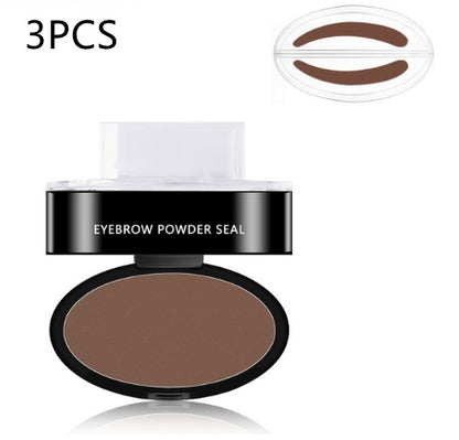 Eyebrow Powder Stamp Tint Stencil Kit Cosmetics Beauty dealsniper-net Brown Curved Shape Stamp 3PCS