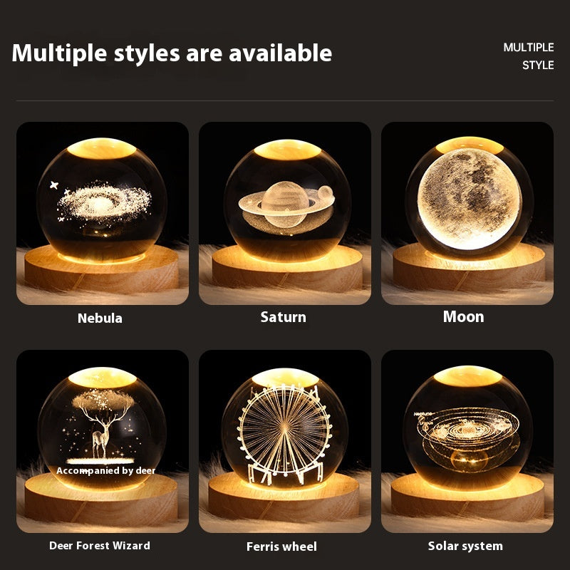 Luminous Crystal Ball Projection Ambience Light Home Decor Gym From House