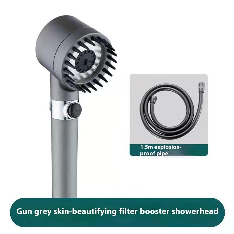 3 Modes Shower Head High Pressure Showerhead Portable Filter Kitchen dealsniper-net Gun Ash Sprinkler 1.5m PVC pip