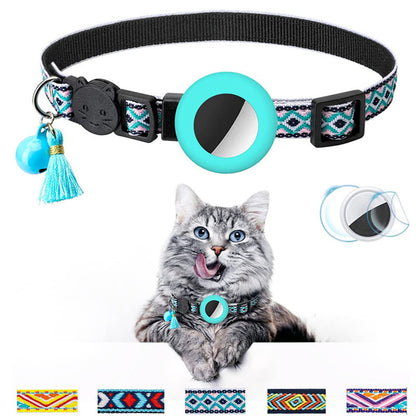 Pet Collar Geometric Pattern Cat With Bell Pets dealsniper-net Green