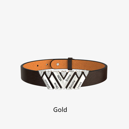 New Leather DIY Lettering Bracelet Drill Buckle Jewelry Gym From House 5small beads Gold