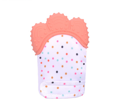 Baby teether baby anti-bite silicone molar gloves children's sound toys Kids DealSniper.net Orange Q1pcs