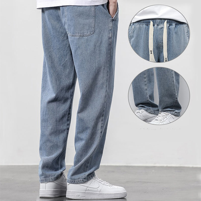 Summer Loose Wide Leg Jeans Pants Men Fashion