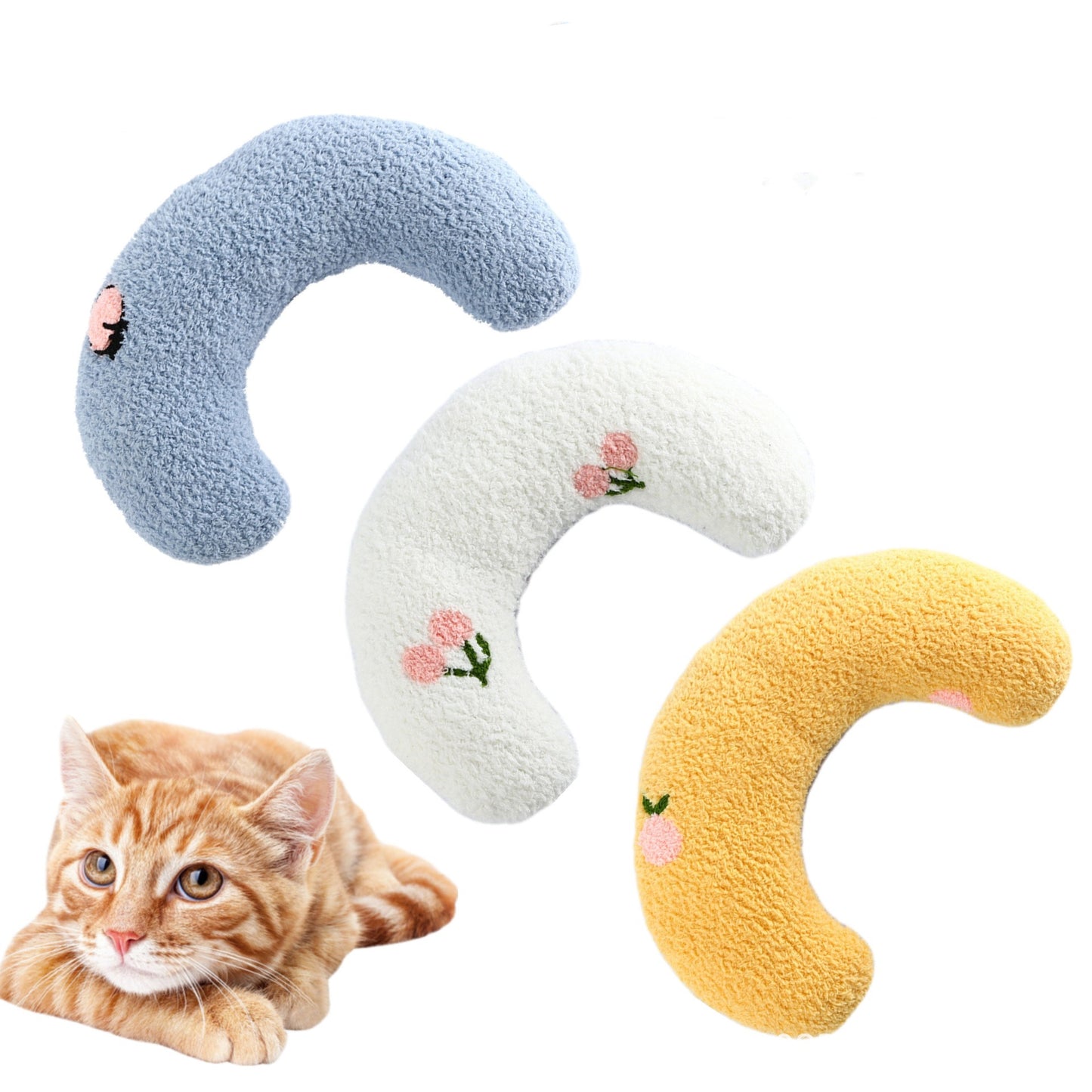 Little Pillow For Cats Fashion Neck Protector Deep Sleep Puppy U-Shaped Pillow Pets Pillow Kitten Headrest Dog Sleeping Pillow Pet Products Pets dealsniper-net 3PCS 1PCS