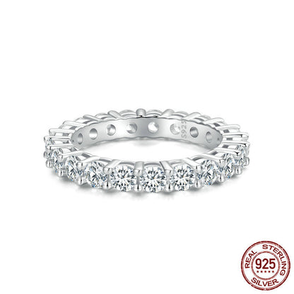Paired Diamond Shining Mosonite Ring Jewelry DealSniper.net Silver Size6