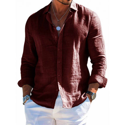 Men's Long Sleeve Shirt Casual Loose Lapel Button Men Gym From House SF90610 2XL