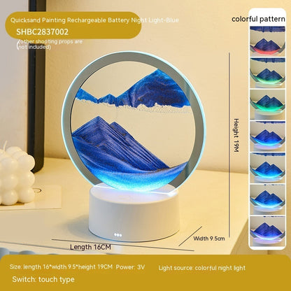 Creative Gift Quicksand Lamp Decorative Lamp Home Decor dealsniper-net 5WRGBUSB Power Supply Blue