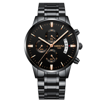 Men Watch Chronograph Sport Mens Watches Top Brand Men DealSniper.net H Black