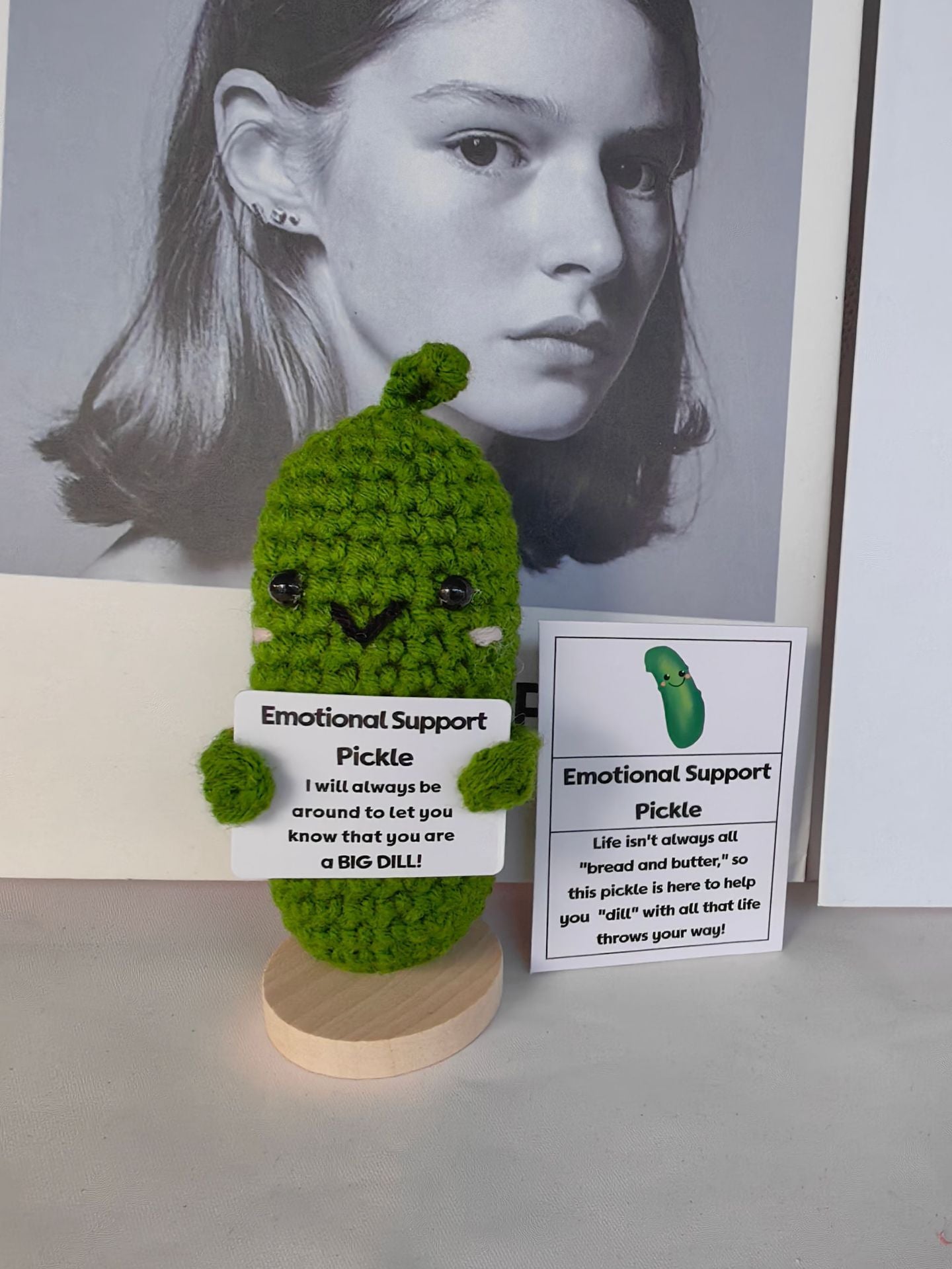 New Cute Positive Energy Pickle Doll Knitting Kids DealSniper.net Card Base 1PCS