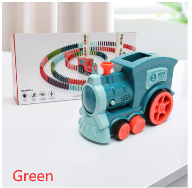 Domino Train Toys Baby Toys Car Puzzle Automatic Release Kids dealsniper-net Green 120PCS