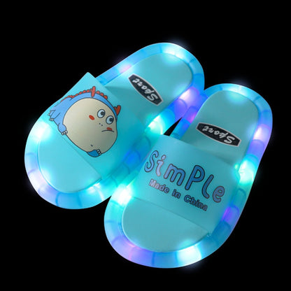 Children's Glowing Cartoon Dinosaur Slippers Kids Gym From House Blue 24or25