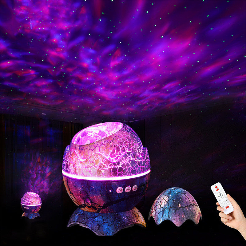 LED Dinosaur Egg Star Galaxy Projection Lamp Bluetooth Music Home Decor Gym From House