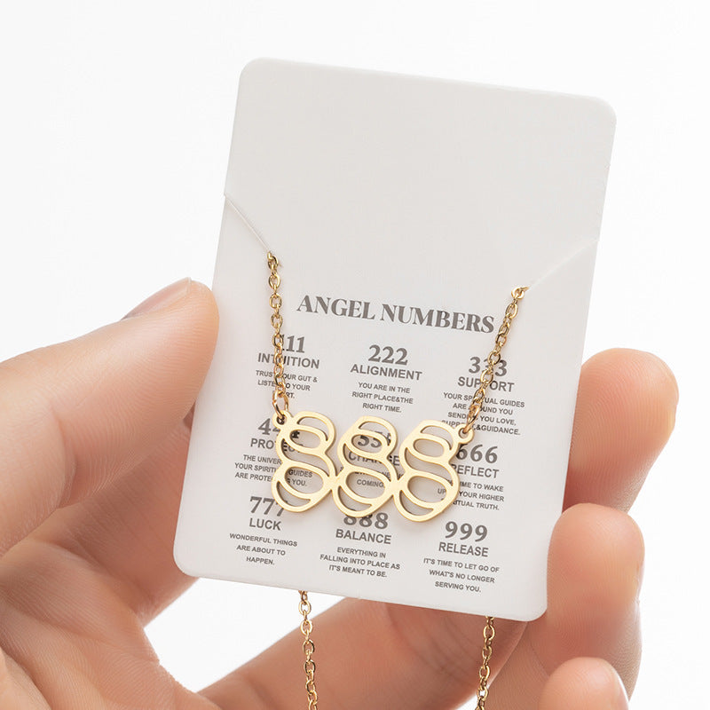 Women's New Angel Lucky Digital Pendant Necklace