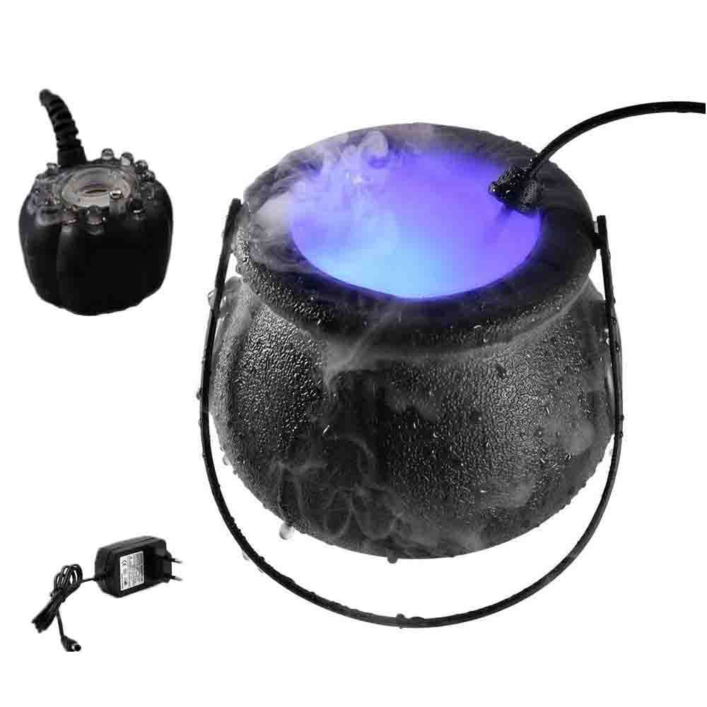 Halloween Pumpkin Smoke Witch Bucket Color Changing Lights Jewelry dealsniper-net Matte Black EU