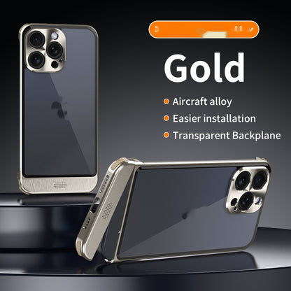 Phone Case Aromatherapy Frameless Scissors Buckle Magnetic Bracket Electronics DealSniper.net Golden High Transparency IPhone16