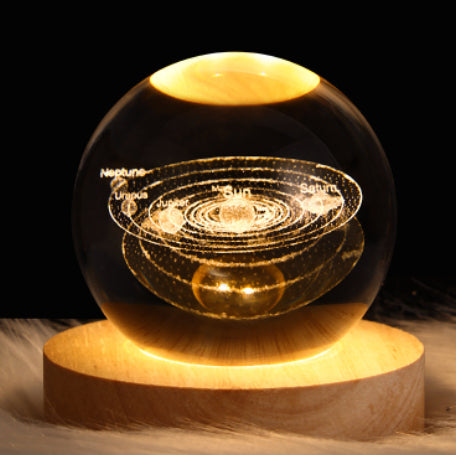 Luminous Crystal Ball Projection Ambience Light Home Decor Gym From House Solar system
