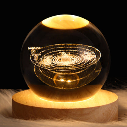 Luminous Crystal Ball Projection Ambience Light Home Decor Gym From House Solar system